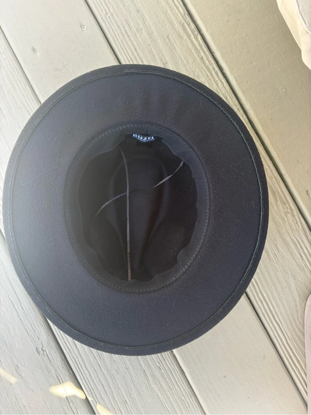 GUZEL SAPKA Black Wool Fedora Hat with Brass Decor, Size: S/M fits to 22” head